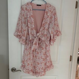 Chic Pink Floral Women's Robe